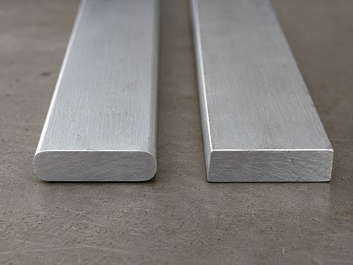 round and flat corner aluminium flat bars Comparing