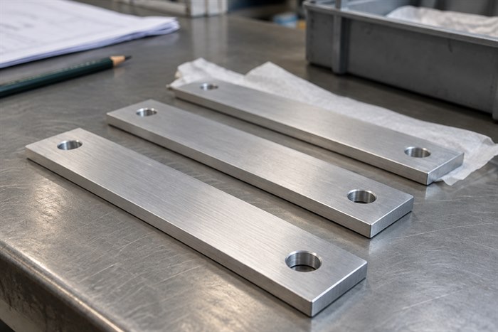 aluminium flat bar finished part check